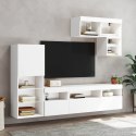 6-CZĘŚCIOWY ZESTAW MEBLI TV Z LED BIAŁY
