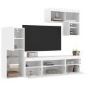 6-CZĘŚCIOWY ZESTAW MEBLI TV Z LED BIAŁY