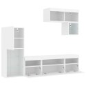 6-CZĘŚCIOWY ZESTAW MEBLI TV Z LED BIAŁY