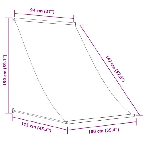 MARKIZA ZWIJANA KREMOWA 100X150CM TKANINA I STAL