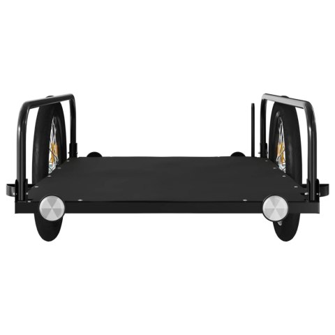 PRZYCZEPKA ROWEROWA CZARNA 135X70X37CM ŻELAZNA