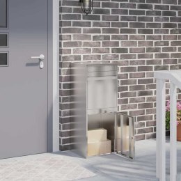 SKRZYNKA WRZUTNIA NA PACZKI BOXPACZKOWY SREBRNY STAL 47,5X38X59CM ZAMYKANA