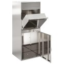 SKRZYNKA WRZUTNIA NA PACZKI BOXPACZKOWY SREBRNY STAL 47,5X38X59CM ZAMYKANA