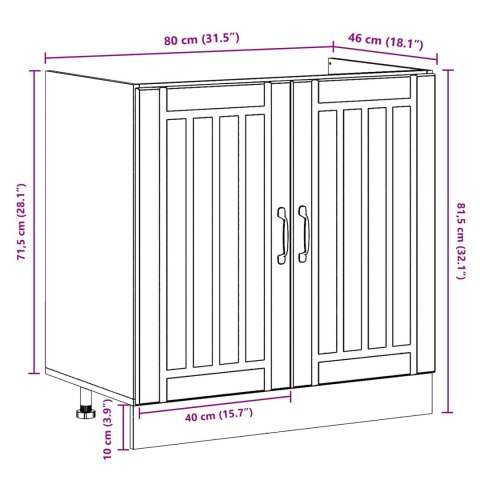 SZAFKA POD ZLEW LUCCA 2 PCS CZARNY MATERIAŁ DREWNOPOCHODNY