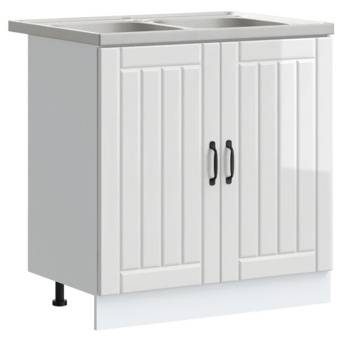 SZAFKA POD ZLEW Z DRZWIAMI LUCCA 2 PCS WYSOKI POŁYSK BIAŁY