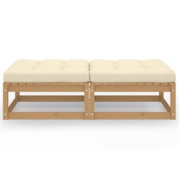 STOŁKI OGRODOWE Z PODUSZKAMI 2 SZT. DREWNO SOSNOWE