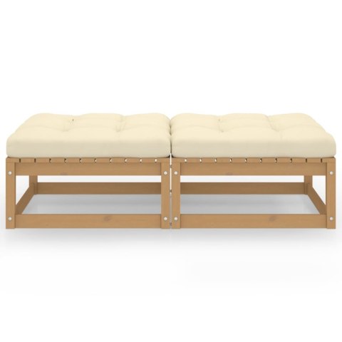 STOŁKI OGRODOWE Z PODUSZKAMI 2 SZT. DREWNO SOSNOWE