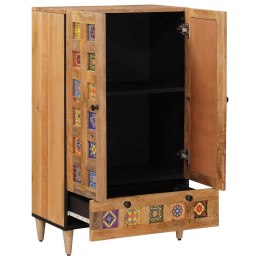 SZAFA KOMODA Z DREWNA MANGO 60X33,5X100CM RĘCZNIE MALOWANE PŁYTKI CERAMICZNE