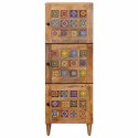 HIGHBOARD Z DRZWIAMI NATURALNY 40X33X110CM DREWNO Z MANGO