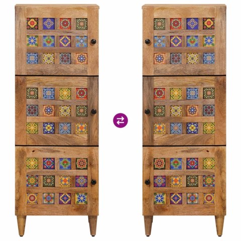 HIGHBOARD Z DRZWIAMI NATURALNY 40X33X110CM DREWNO Z MANGO