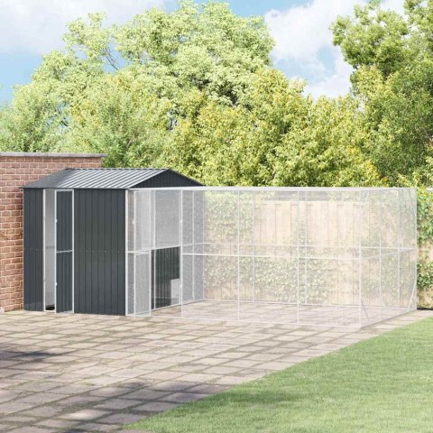 KLATKA DLA PTAKÓW Z PRZECHOWYWANIEM ANTRACYT 635X304X247CM