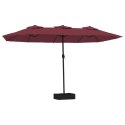 PODWÓJNY PARASOL OGRODOWY BORDOWY 449X265CM