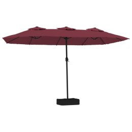 PODWÓJNY PARASOL OGRODOWY BORDOWY 449X265CM