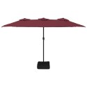 PODWÓJNY PARASOL OGRODOWY BORDOWY 449X265CM