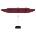 PODWÓJNY PARASOL OGRODOWY BORDOWY 449X265CM