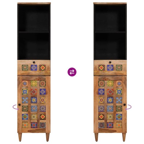 SZAFKA ŁAZIENKOWA NATURALNY 38X33X160CM DREWNO Z MANGO