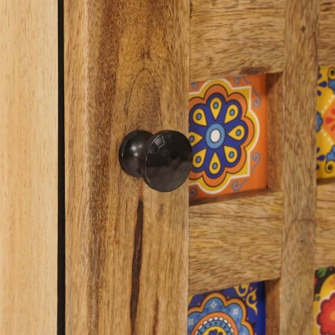 SZAFKA NOCNA NATURALNY 40X33,5X46CM DREWNO Z MANGO