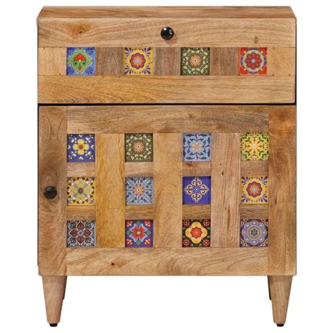 SZAFKA NOCNA NATURALNY 50X33X60CM DREWNO Z MANGO