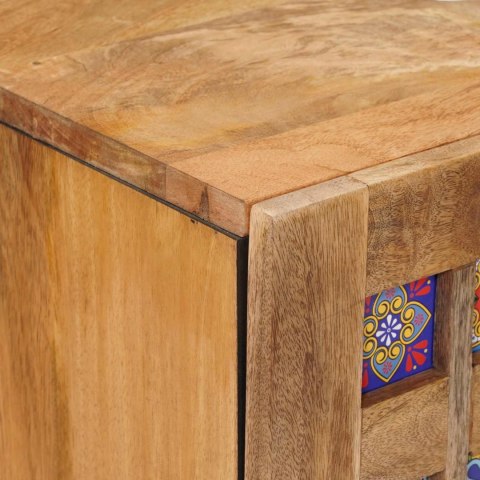 SZAFKA POD UMYWALKĘ DREWNO MANGO 62X33X58CM BOHO CERAMICZNE DETALE ŁAZIENKA