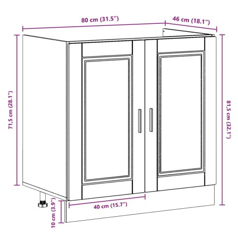 SZAFKA POD ZLEW PORTO 2 PCS BRĄZOWY MATERIAŁ DREWNOPOCHODNY