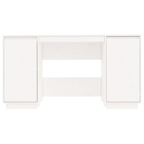 BIURKO BIAŁE 140X50X75CM LITE DREWNO SOSNOWE