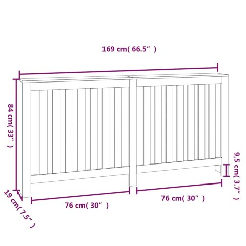 OSŁONA GRZEJNIKA 169X19X84CM LITE DREWNO SOSNOWE
