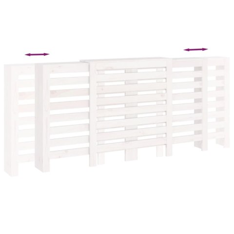 OSŁONA GRZEJNIKA BIAŁA 210X21X85CM LITE DREWNO SOSNOWE