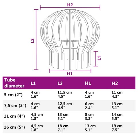 OSŁONA NA LIŚCIE RYNNY 2 PCS SREBRNY 50 MM STAL NIERDZEWNA