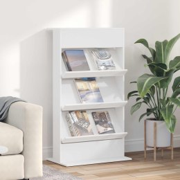 REGAŁ NA GAZETY BIAŁY 70X41X126CM MATERIAŁ DREWNOPOCHODNY