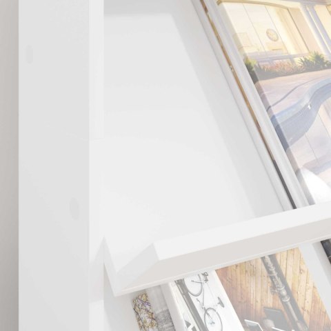 REGAŁ NA GAZETY BIAŁY 70X41X126CM MATERIAŁ DREWNOPOCHODNY