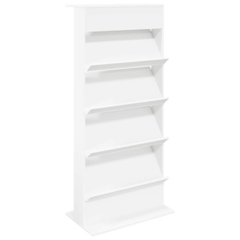 REGAŁ NA GAZETY BIAŁY 70X41X156CM MATERIAŁ DREWNOPOCHODNY