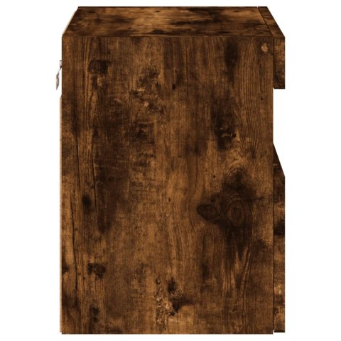 ŚCIENNA SZAFKA TV Z LED PRZYDYMIONY DĄB 40X30X40CM