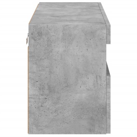 ŚCIENNA SZAFKA TV Z LED SZAROŚĆ BETONU 80X30X40CM