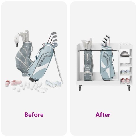 SZAFKA GOLFOWA Z KOŁEM GŁADKI BIAŁY 120X45X98CM