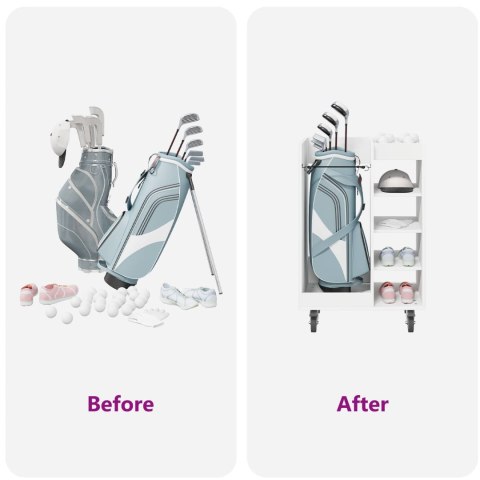 SZAFKA GOLFOWA Z KOŁEM GŁADKI BIAŁY 65X45X98CM