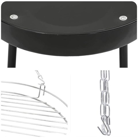 TRIPOD NA OGNISKO 3 PCS CZARNY STAL