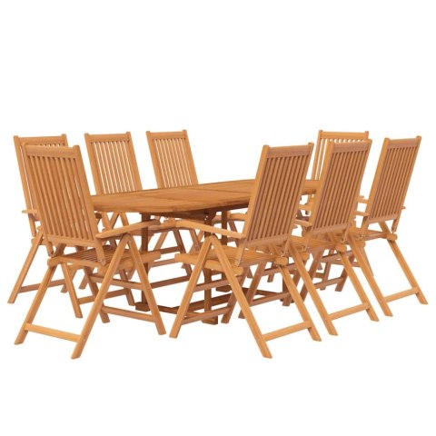 9-CZĘŚCIOWY ZESTAW MEBLI OGRODOWYCH LITE DREWNO AKACJOWE STÓŁ 160-240CM 8 KRZESEŁ