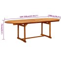 9-CZĘŚCIOWY ZESTAW MEBLI OGRODOWYCH LITE DREWNO AKACJOWE STÓŁ 160-240CM 8 KRZESEŁ