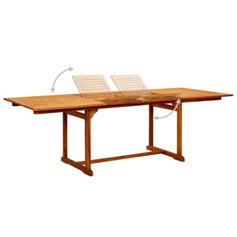 9-CZĘŚCIOWY ZESTAW MEBLI OGRODOWYCH LITE DREWNO AKACJOWE 160-240CM