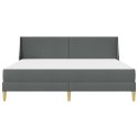 RAMA ŁÓŻKA Z MATERACEM Z ZAGŁÓWKIEM 2 EL. CIEMNOSZARY TKANINA