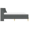 RAMA ŁÓŻKA Z MATERACEM Z ZAGŁÓWKIEM 2 EL. CIEMNOSZARY TKANINA
