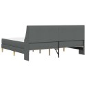 RAMA ŁÓŻKA Z MATERACEM Z ZAGŁÓWKIEM 2 EL. CIEMNOSZARY TKANINA