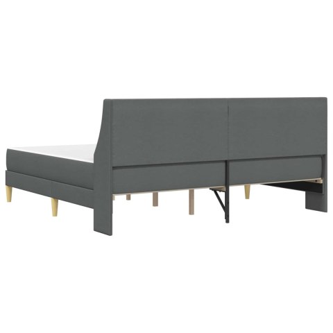 RAMA ŁÓŻKA Z MATERACEM Z ZAGŁÓWKIEM 2 EL. CIEMNOSZARY TKANINA