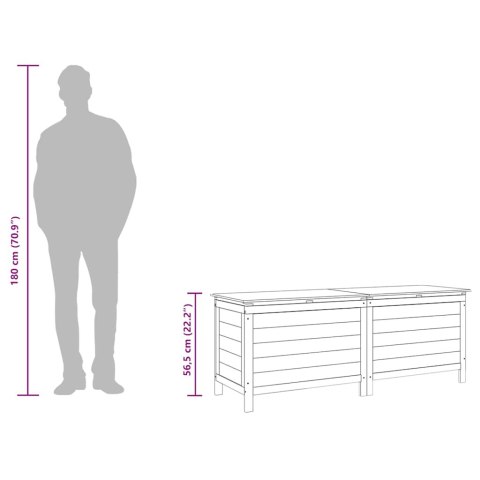 SKRZYNIA OGRODOWA 150CM BRĄZOWA LITE DREWNO JODŁOWE KUFER BOX NA PODUSZKI