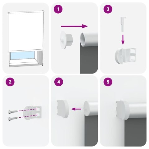 ROLETA ZACIEMNIAJĄCA BIAŁA 125X175CM SZEROKOŚĆ TKANINY 121,6CM