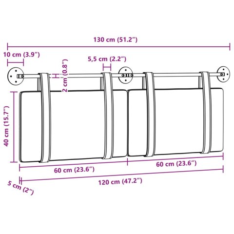 WISZĄCA GŁOWA CIEMNOSZARY 120X40CM