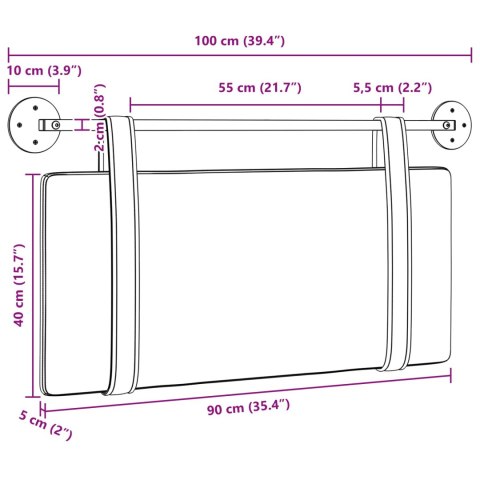 WISZĄCA GŁOWA CIEMNOSZARY 90X40CM