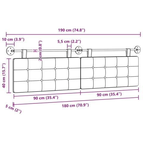 VidaXL Wisząca Głowa Czarny 190 x 55 x 5 cm tkanina