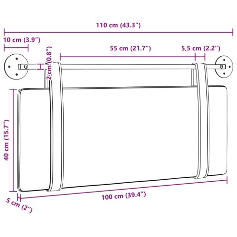 WISZĄCA GŁOWA JASNOSZARY 100X40CM