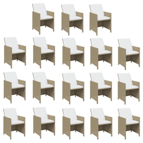 19-CZ. ZESTAW MEBLI OGRODOWYCH Z PODUSZKAMI POLIRATTAN BEŻOWY